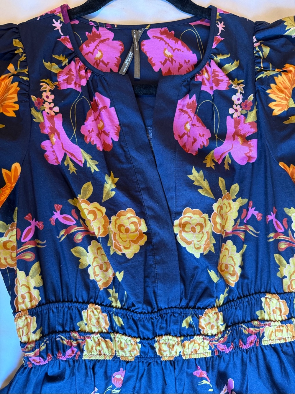 Anthropologie Somerset Maxi Dress Navy with Pink & Orange Floral - Picture 6 of 6